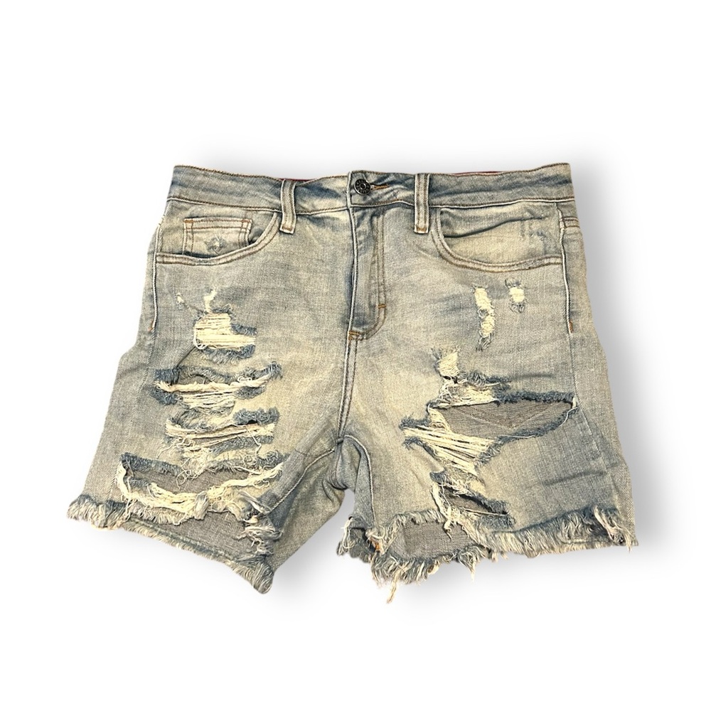 [Cello] Lightwash Denim Distressed Destroyed Shorts